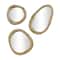 Ivory and Iris; Gold Aluminum Contemporary Abstract Wall Mirror, Set of 3 23", 19", 15"; Category:Mirrors; Image:2